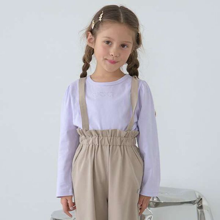 Soft Cotton Assorted Line Stone Motif Puff A-Line T-Shirt,Cream, medium image number 22