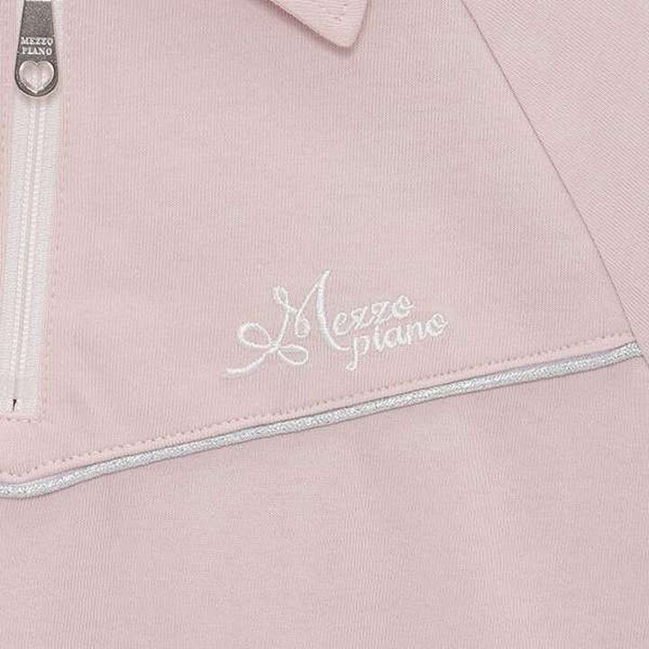 Lame Piping Half-Zip T-Shirt,Navy, medium image number 12