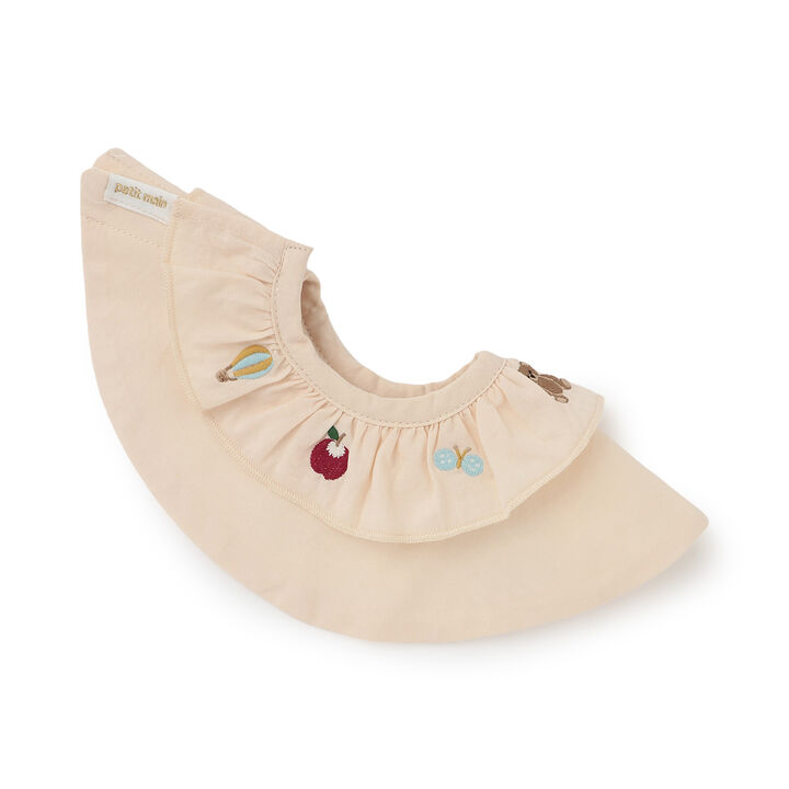 [Waterproof] Embroidered Frill Bib,, medium