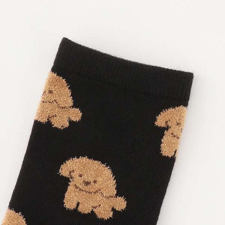 Puppy Pattern Crew Socks,Sax blue, medium image number 1