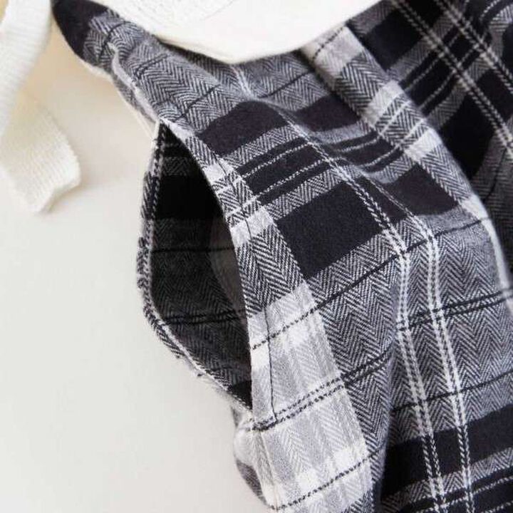 KP Layered Check One-Piece Dress [90-160],Black, medium image number 16