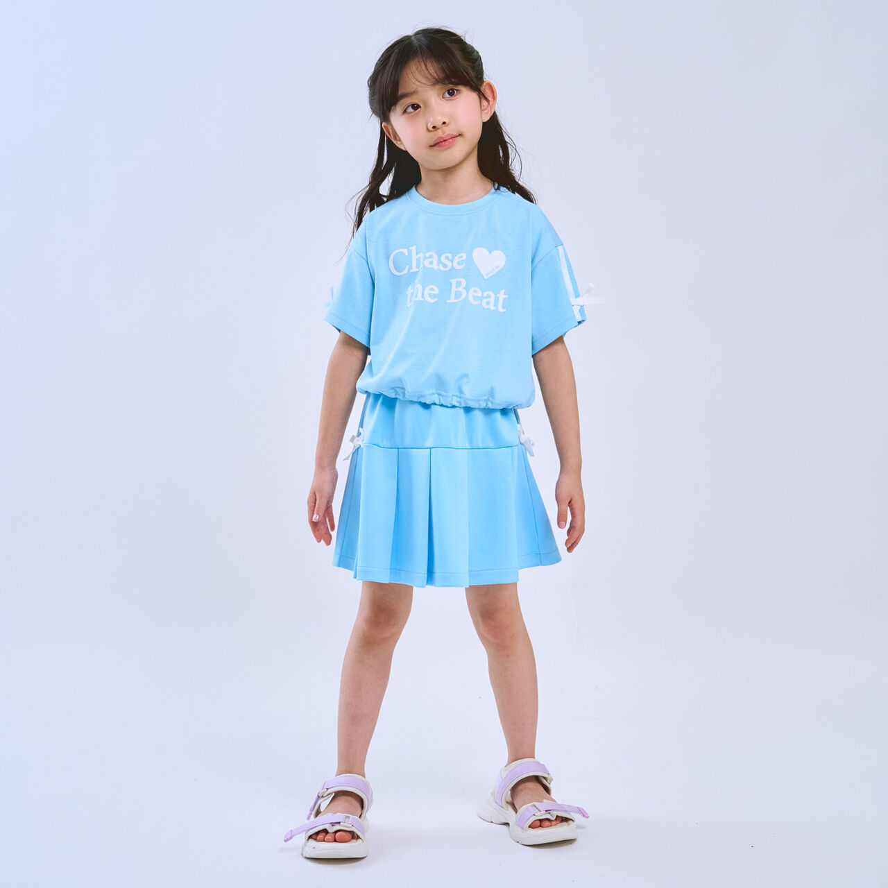 [Cool Touch] Ribbon Line Tuck Skirt with Inner Shorts,Turquoise, large image number 6