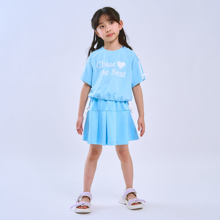 [Cool Touch] Ribbon Line Tuck Skirt with Inner Shorts,Turquoise, medium image number 6