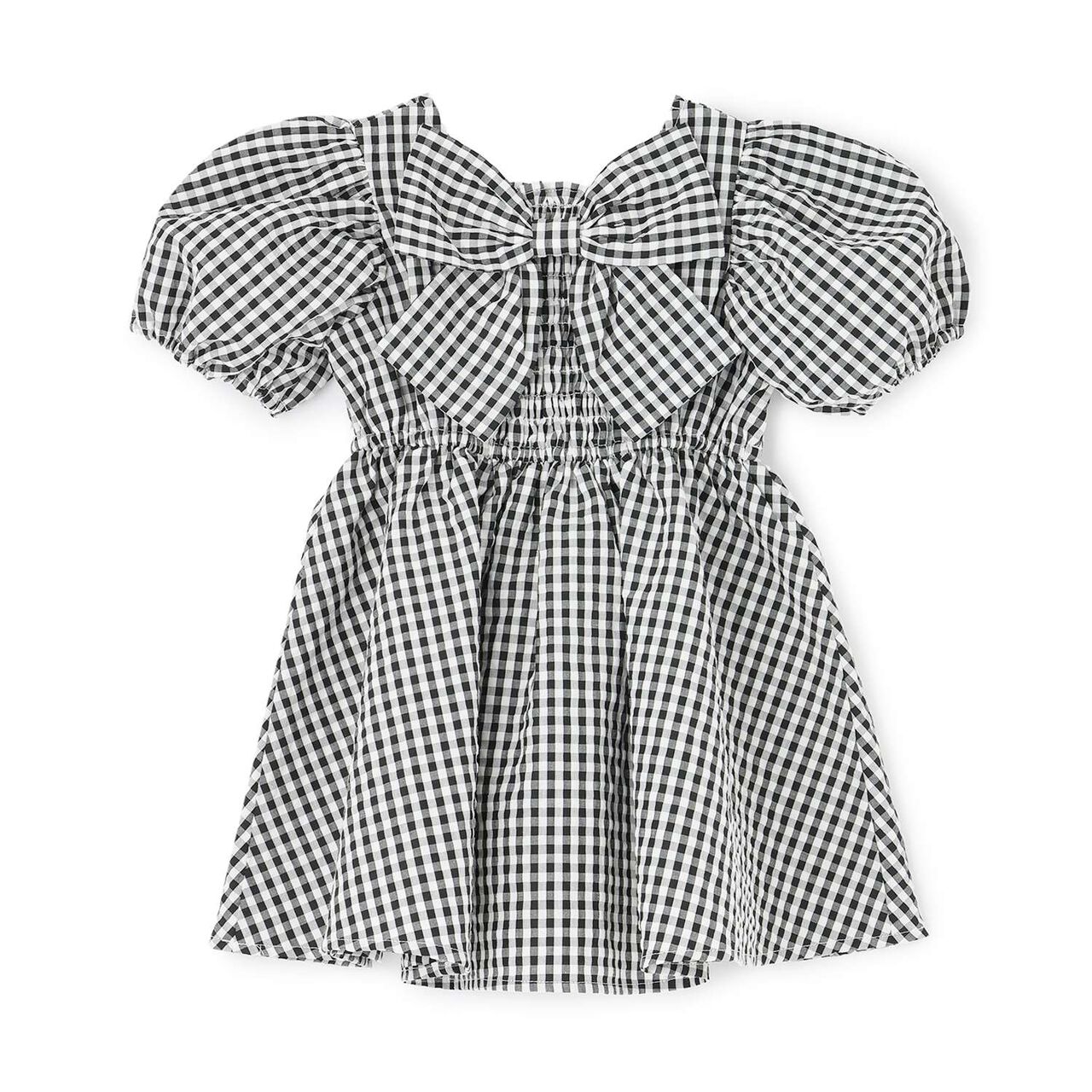 Link Puff Sleeve Peplum One-Piece Dress,Blue, large image number 6