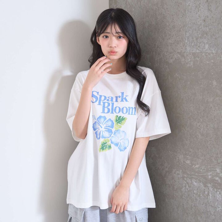 [100% Cotton / GOOD PRICE] Assorted Motif Loose Half Sleeve T-Shirt,Red, medium image number 5