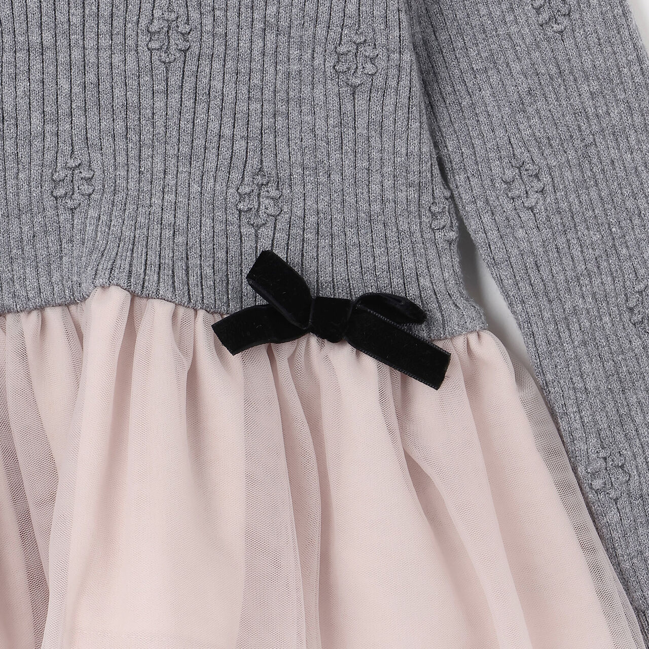 Fluffy and Soft Knit Peplum Tulle Tunic,Ivory, large image number 3