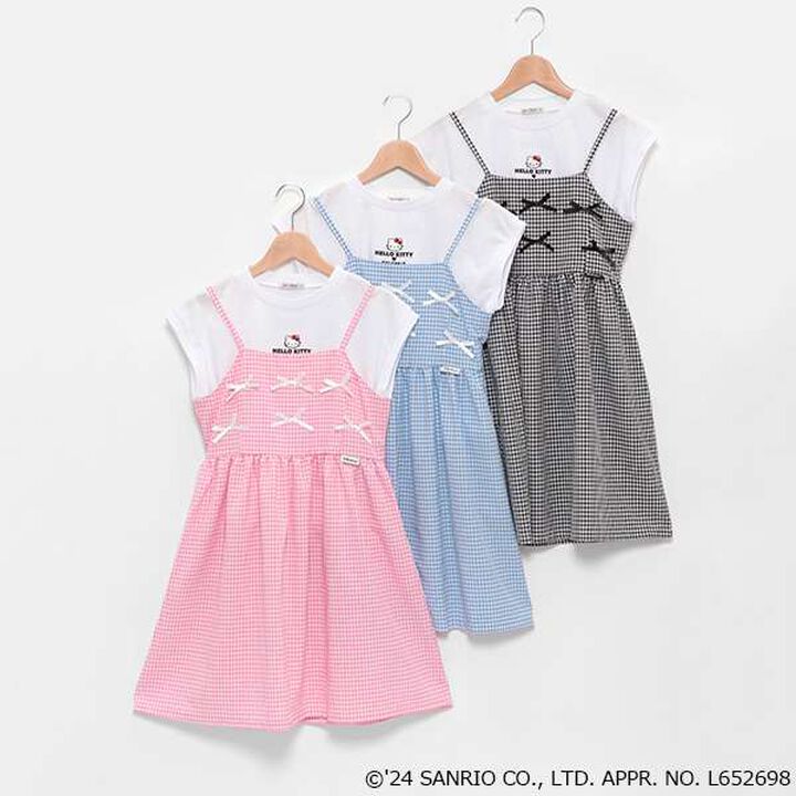 Hello Kitty Gingham Camisole One-Piece Dress Set,Blue, medium image number 6