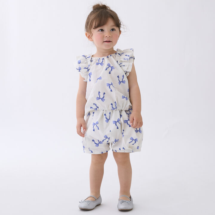 Link Ribbon All-Over Pattern Outfit Set,Blue, medium image number 2