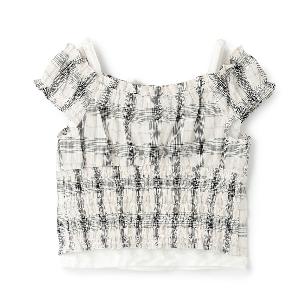 [With Inner Lining] Off-Shoulder Blouse Set,Multi color, large image number 3