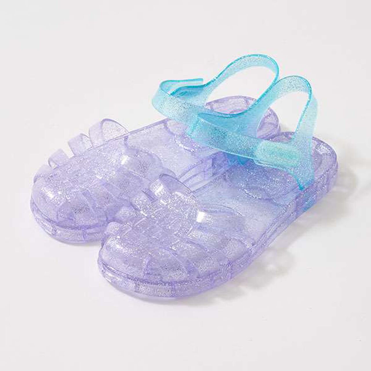 Clear Lame Bi-Color Rubber Sandals,Yellow, large image number 8