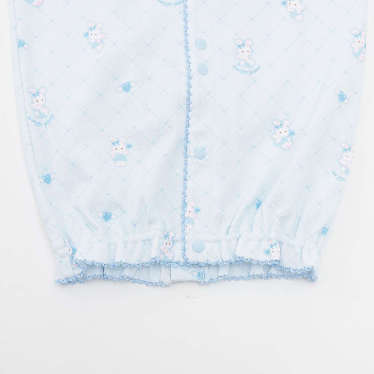 [Box Included] Angel Bunny Pattern 2 Way All & Bib Set,Sax blue, large image number 4