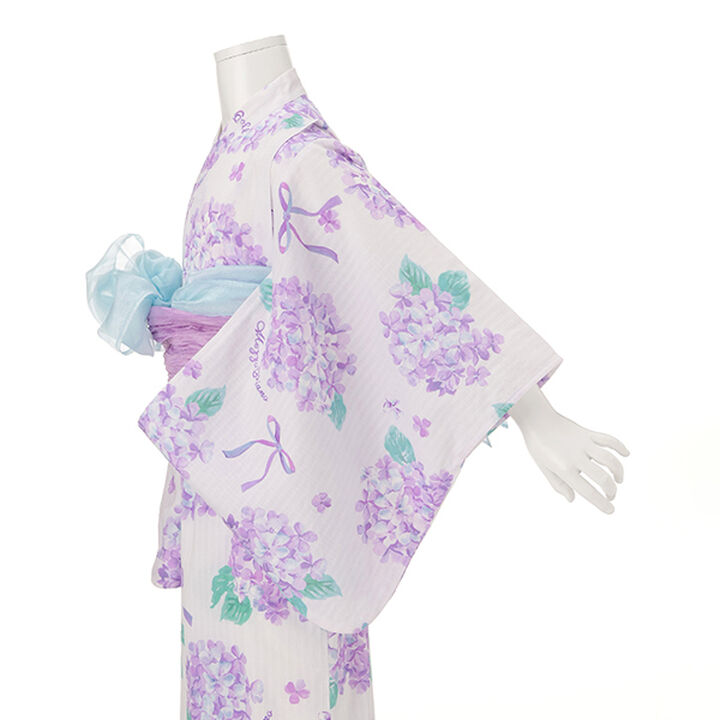 Watercolor Hydrangea Pattern Yukata,Light blue, medium image number 18