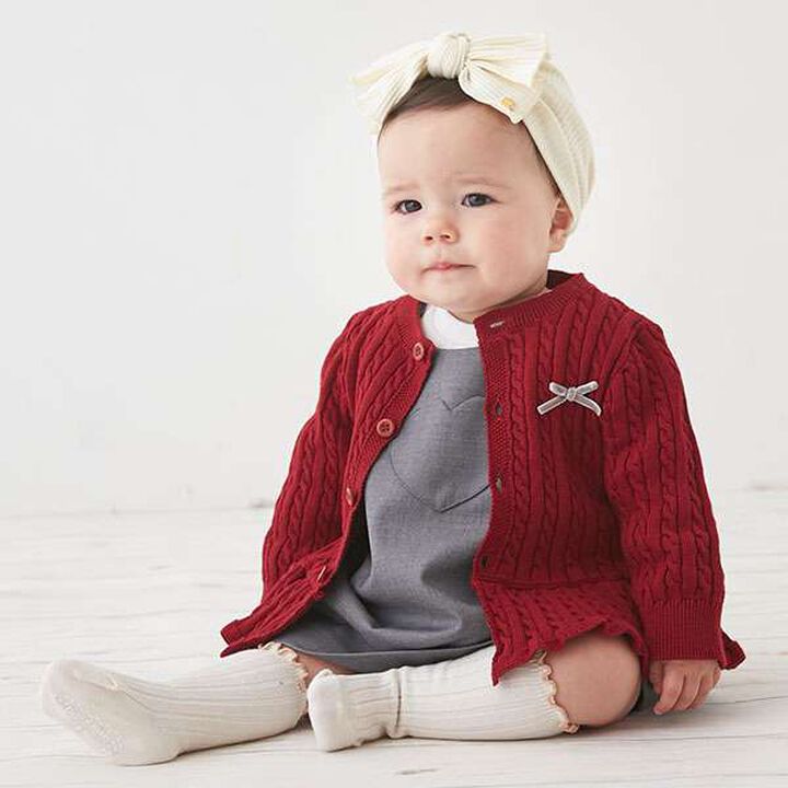 Cable Peplum Cardigan,Ivory, medium image number 1