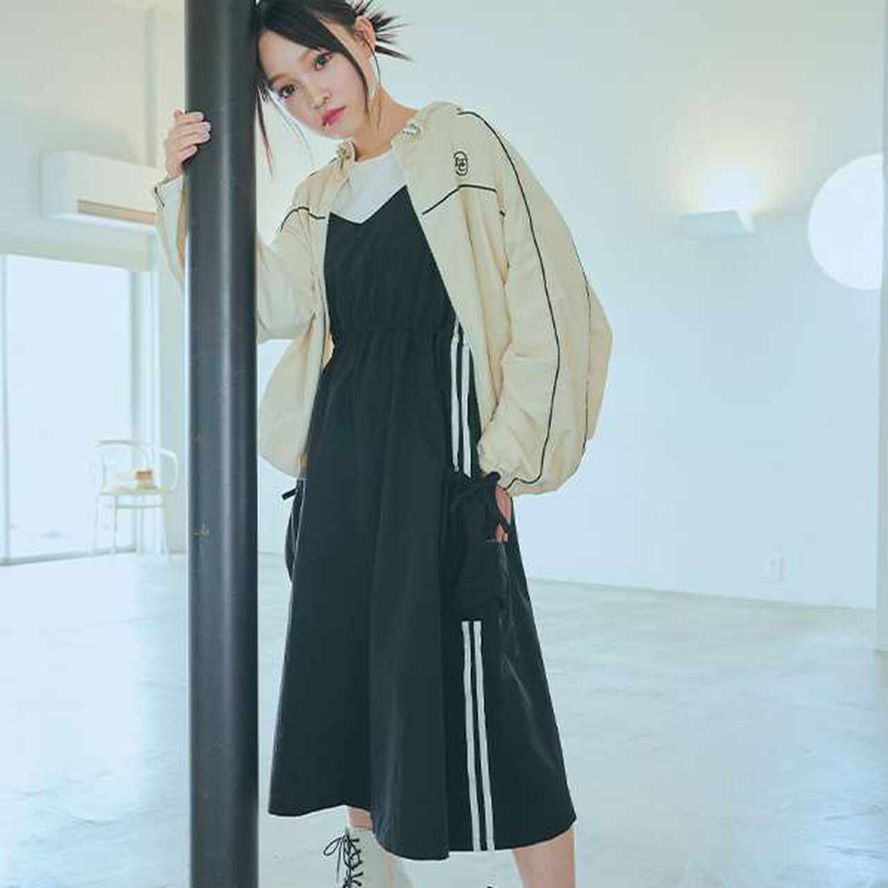 [LTXC] Line Jumper Skirt Inner Wear Set,Black, large image number 1