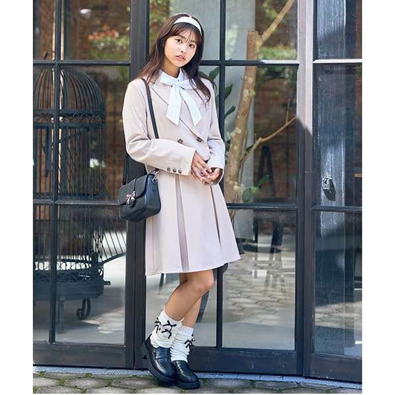 [Graduation Attire] Tuck Flare Jumper Skirt,Light beige, large image number 0