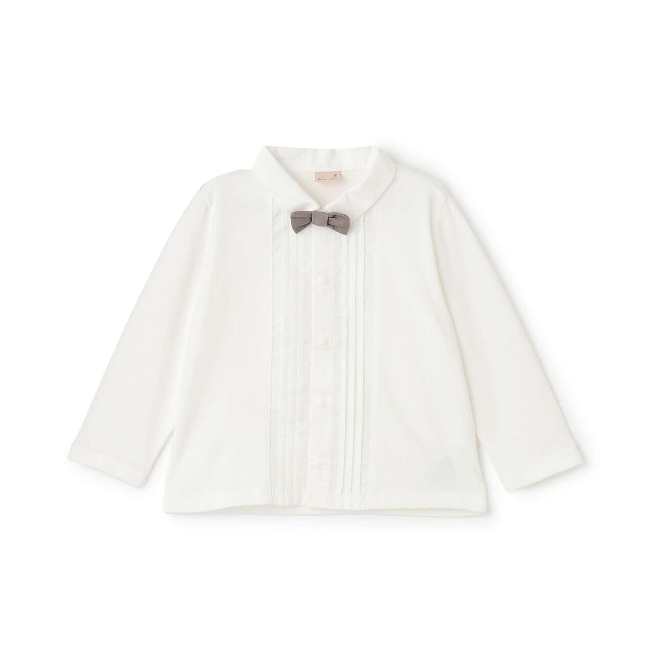 Semi-Formal Bow Tie Cut and Sew Shirt,Off white, large image number 4