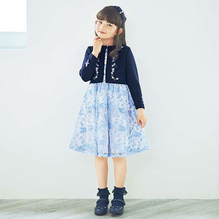 Floral Embroidery Lace One-Piece Dress,Light pink, medium image number 2