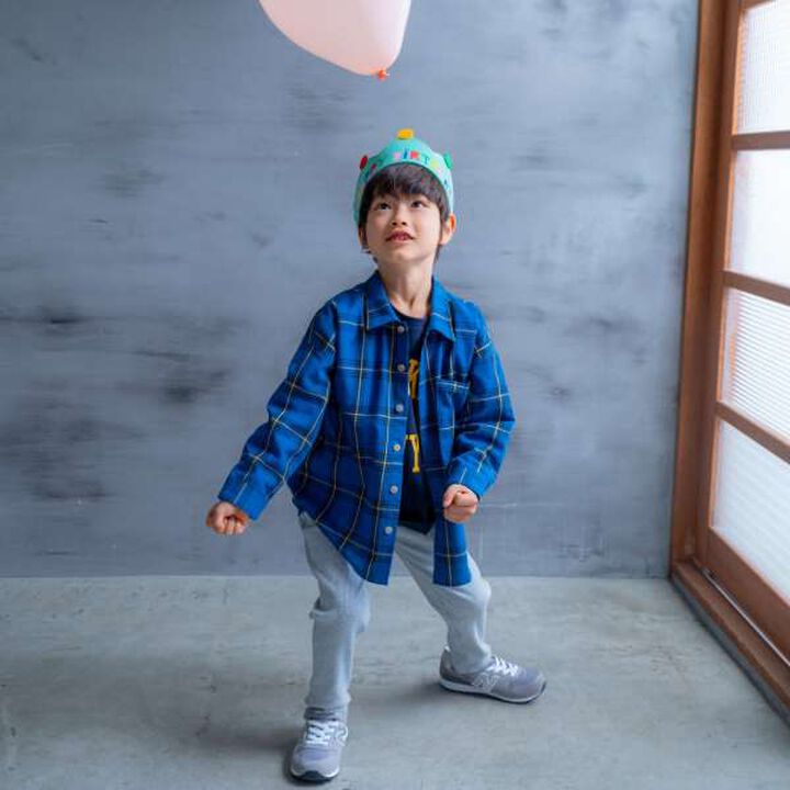 Drop Shoulder Pattern Long-Sleeve Shirt,Navy, medium image number 12