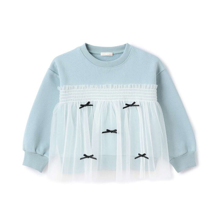 [Lycee Mine Ballet Series] Wool Lined Sweatshirt with Tulle and Ribbon,Ivory, medium image number 4