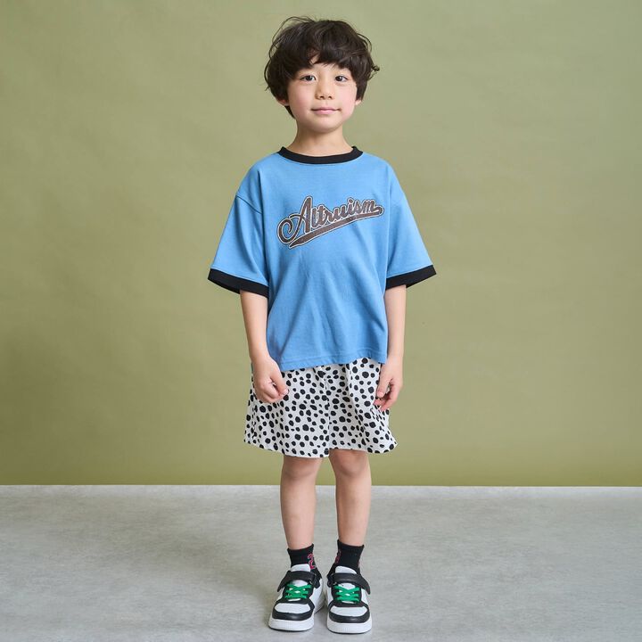 [Anti-Stain & Quick-Dry] Distressed Logo Print Ringer T-Shirt,Turquoise, medium image number 15