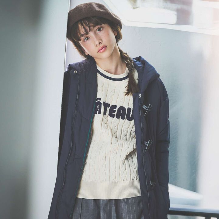 Sagara Logo Cable Knitwear[Available in 130cm],Sax blue, medium image number 11