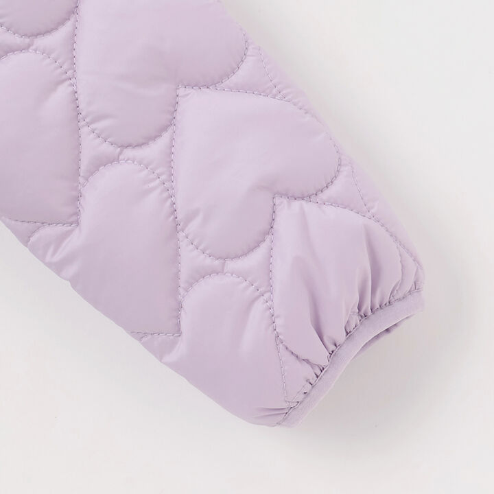 [Light and Fluffy] Heart Quilted Puff Jacket with Storage Pouch,Blue gray, medium image number 22