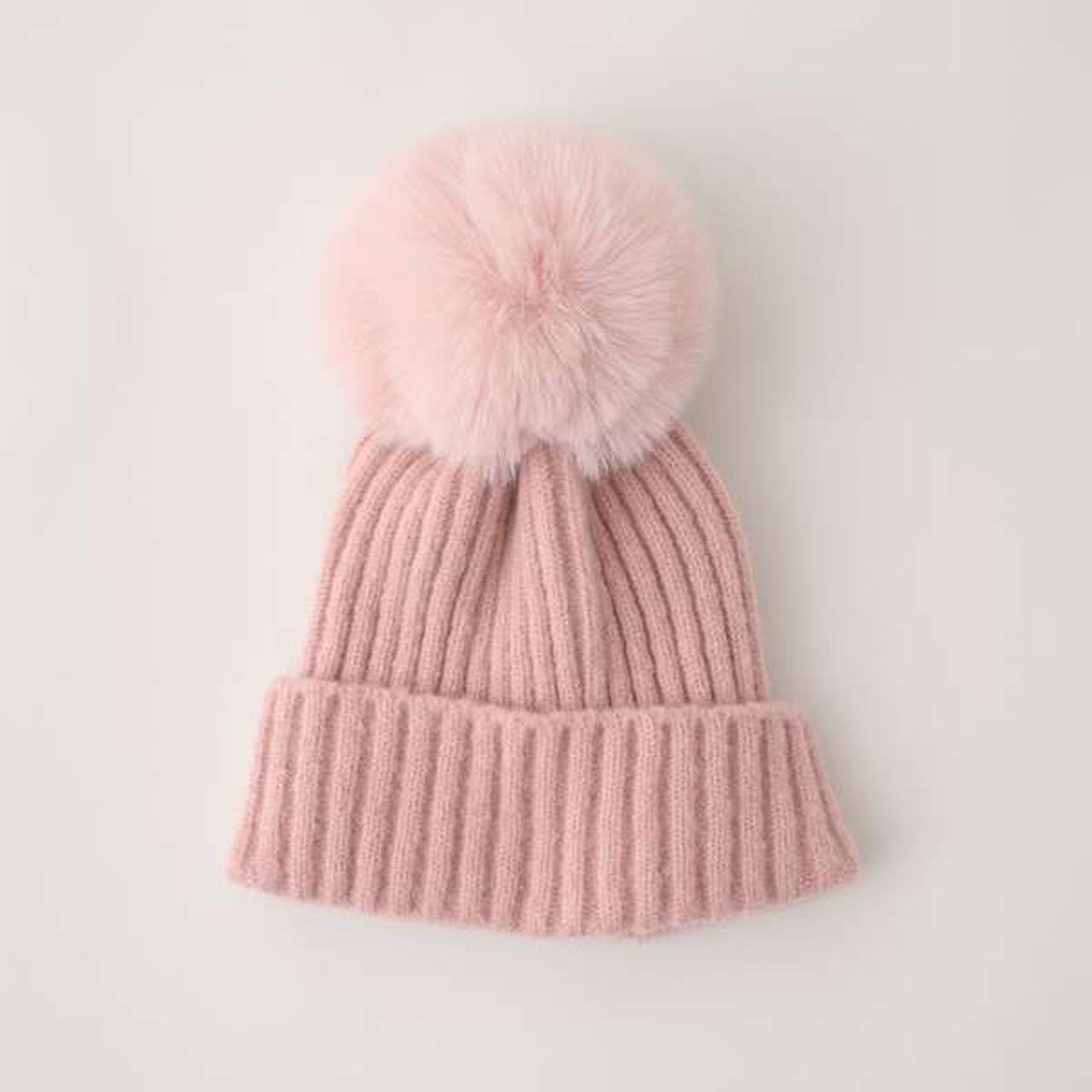 Big Pom Pom Knit Hat,Mustard, large image number 7