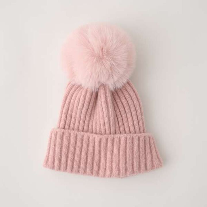 Big Pom Pom Knit Hat,Mustard, medium image number 7