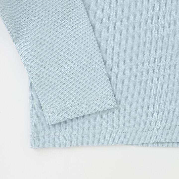 [Mini Length] Bi-Color Ribbon Ribbed Top,Blue gray, medium image number 20