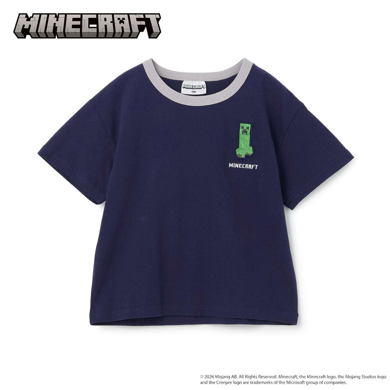 [MINECRAFT] 刺繡短袖T恤,海軍藍, large image number 7