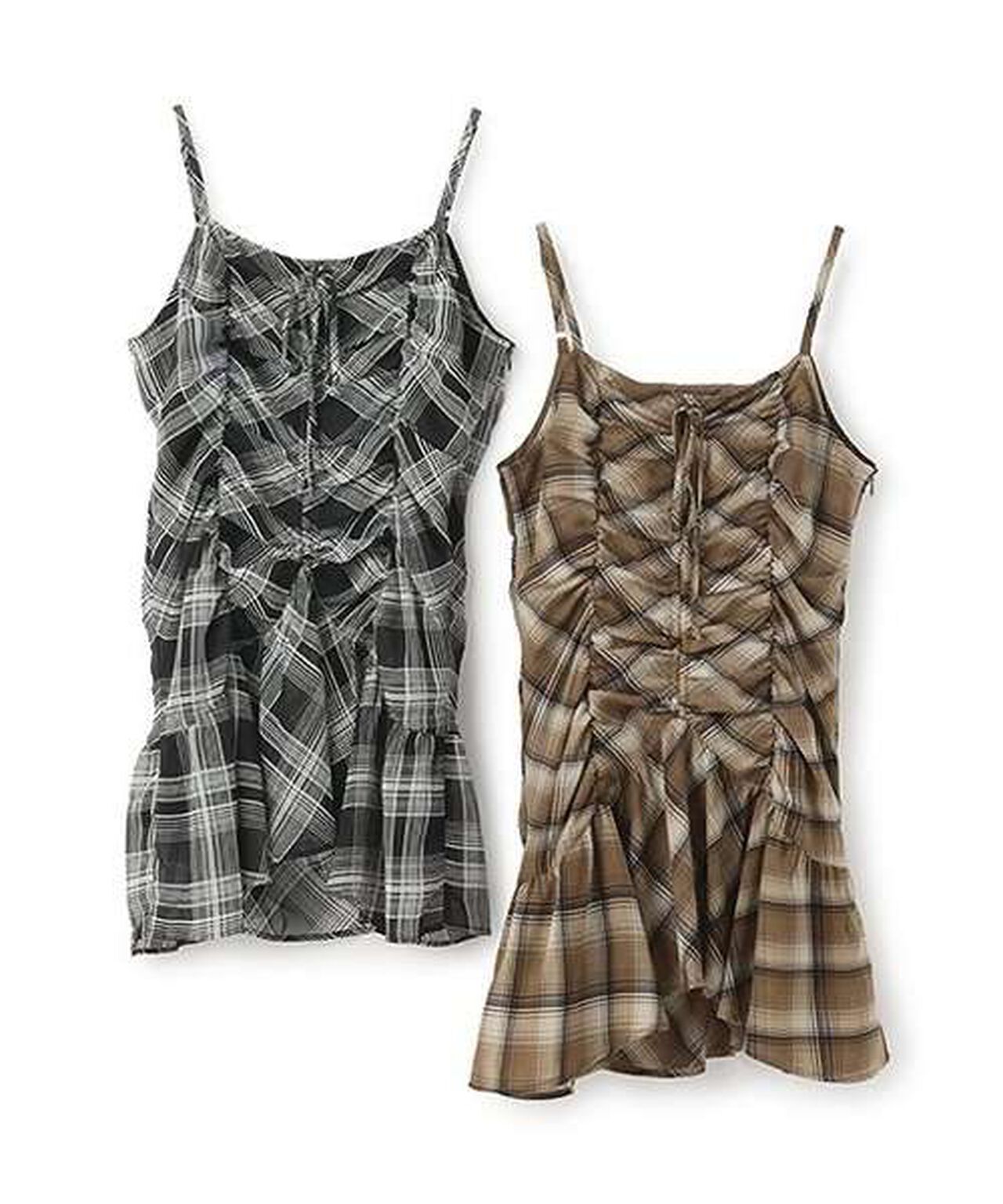 Shirred One-Piece Dress,Brown, large image number 7