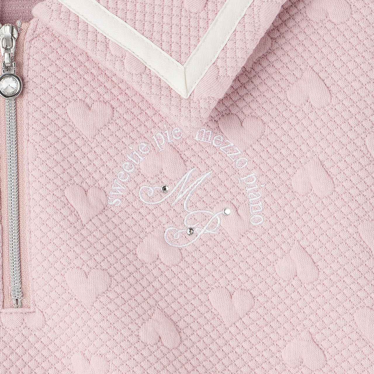 Cut Jacquard Half-Zip Sailor Outfit Set,Pink, large image number 5