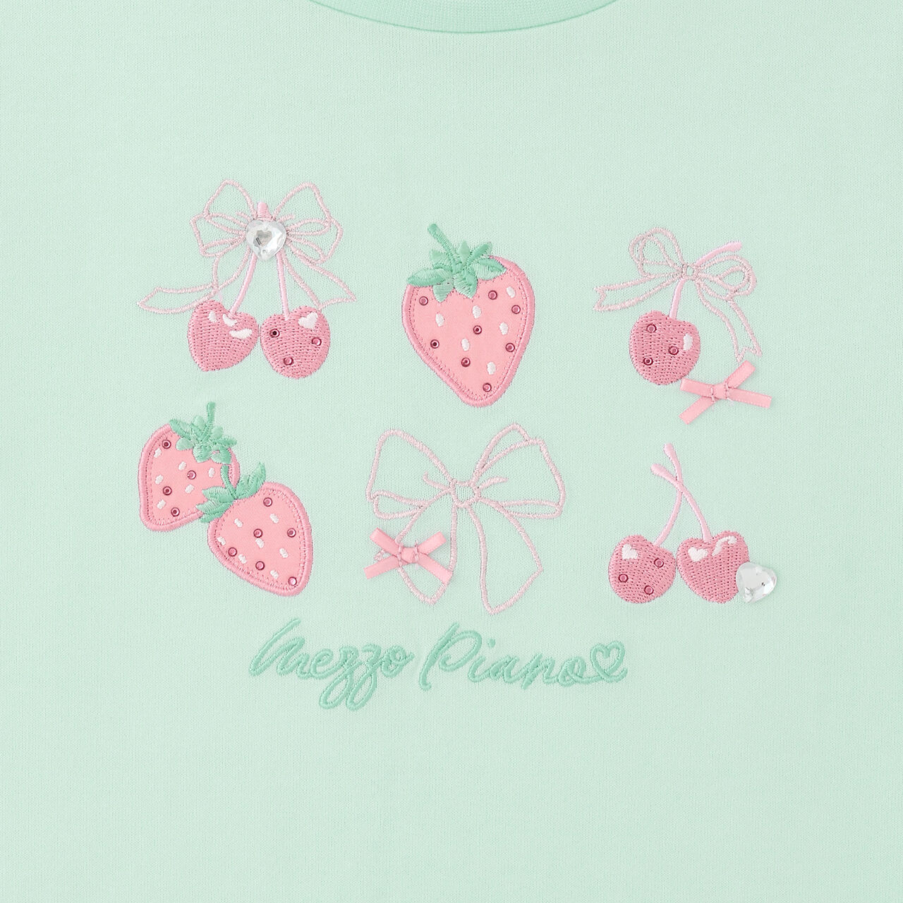 Strawberry Cherry Appliqu&eacute; Long-Sleeve T-Shirt,Light pink, large image number 3