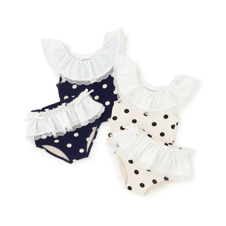 [SWIM] Dot Lace Frill Tankini,Light khaki, medium image number 16