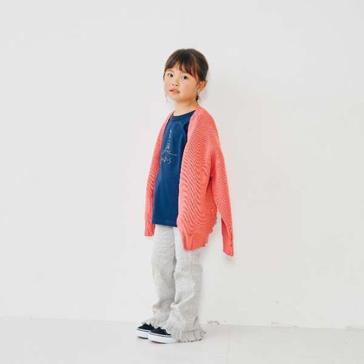 Frilled Hem Rib Pants,Pink, medium image number 3