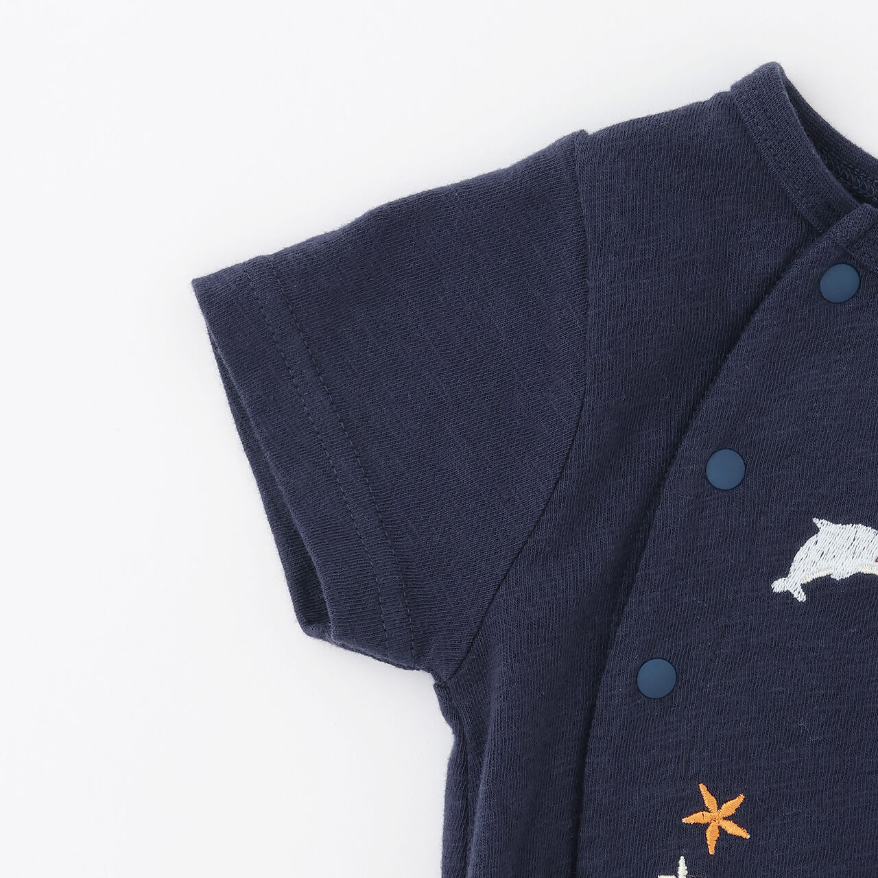 2WAY Embroidered Sea Creatures Romper,Pearl white, large image number 6
