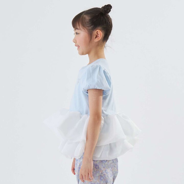 [100% Cotton] Cropped Organdy Docking Top for Girls [Kids] [Children's Clothing],Greige, medium image number 4
