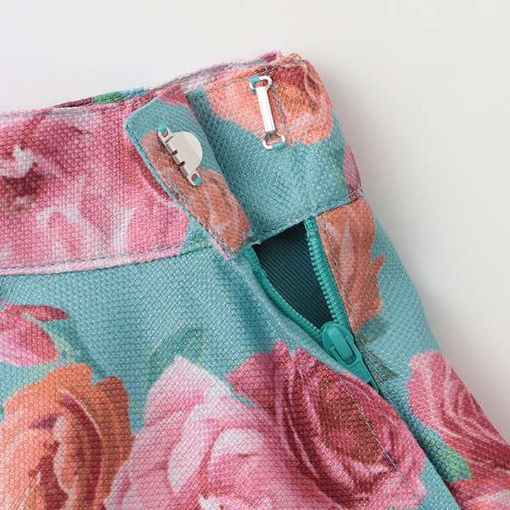 35th Tweed Jacket & Rose Print Skirt Set,Off white, medium image number 3