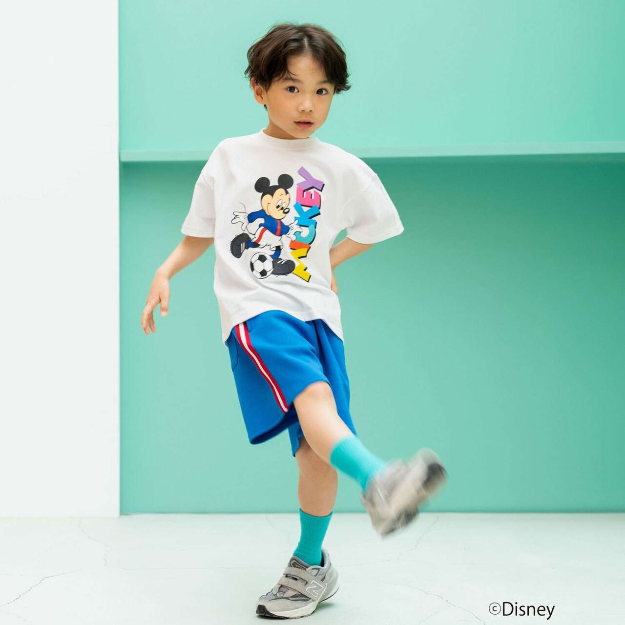 [Parent-Child Matching] [Disney] Soccer Short-Sleeve T-Shirt,White, large image number 3