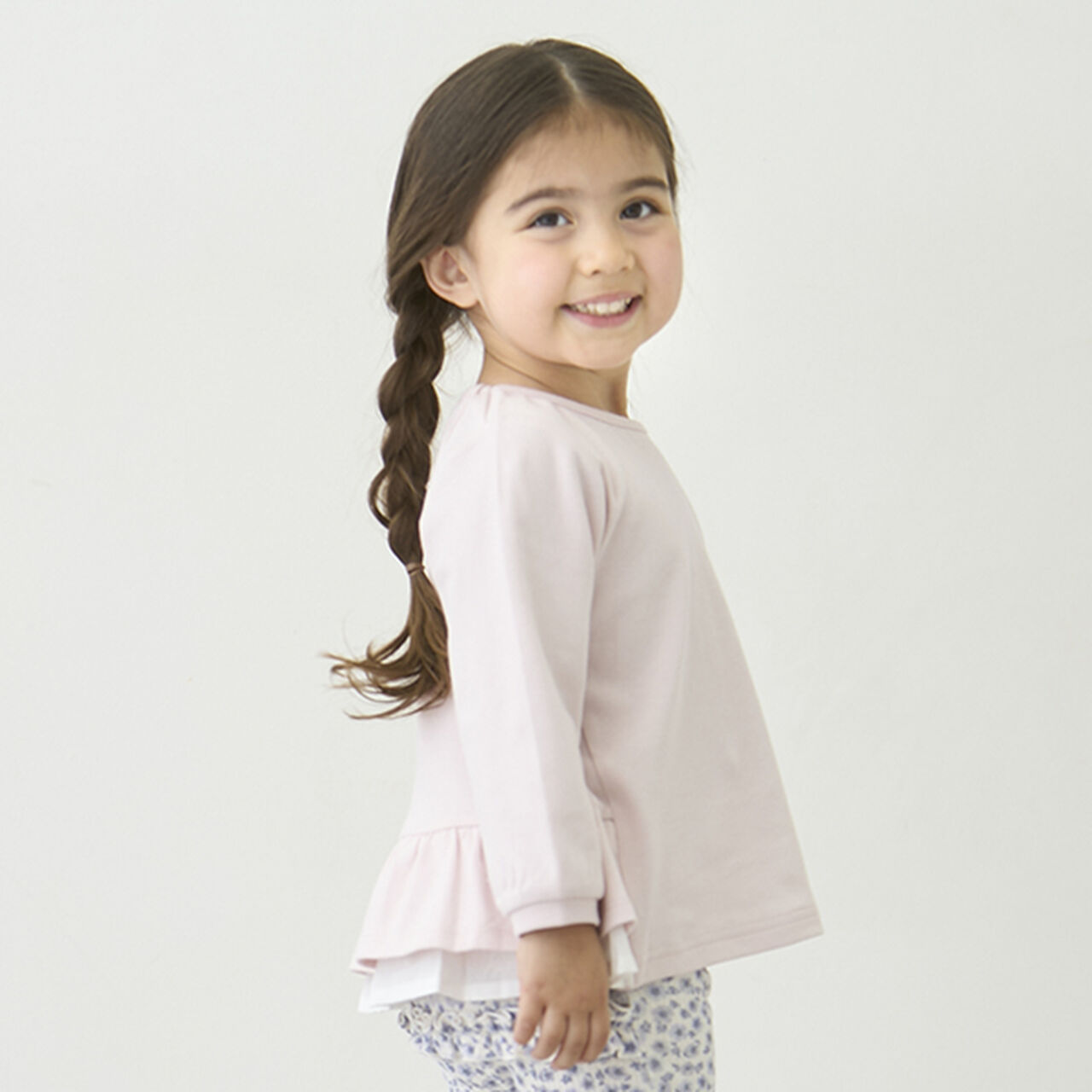 Organic Peplum Long Sleeve T-Shirt,Off white, large image number 1