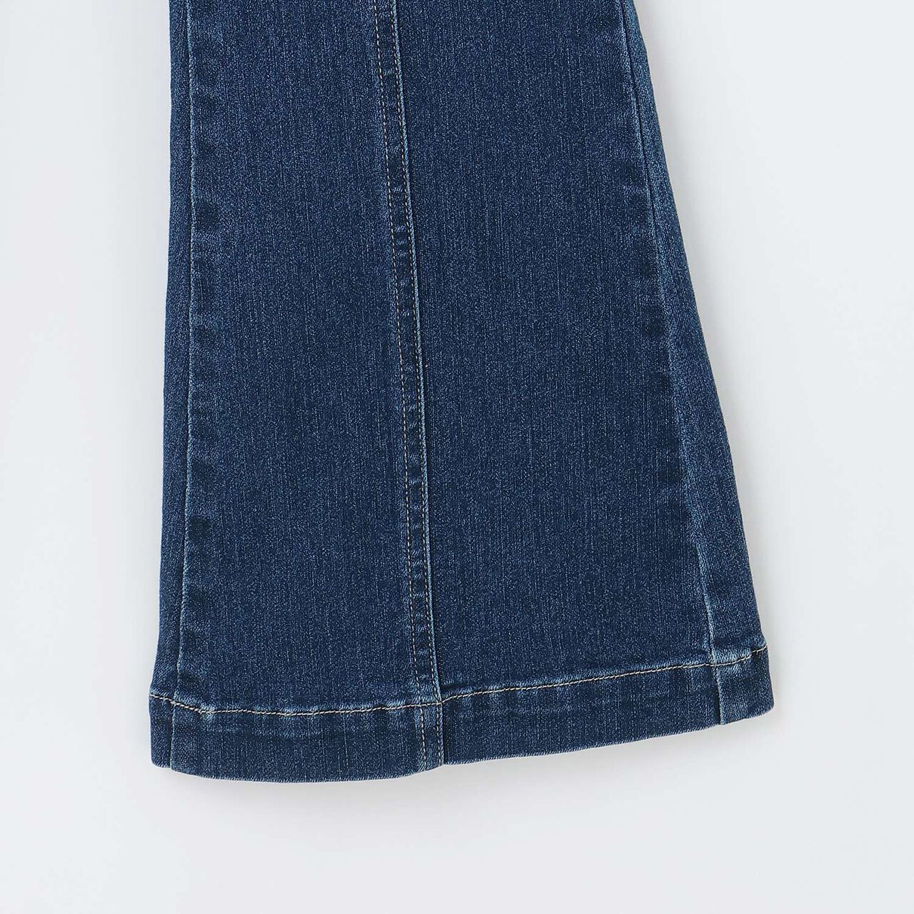 Stretch Style-Up Flare Denim Pants,Sax blue, large image number 20