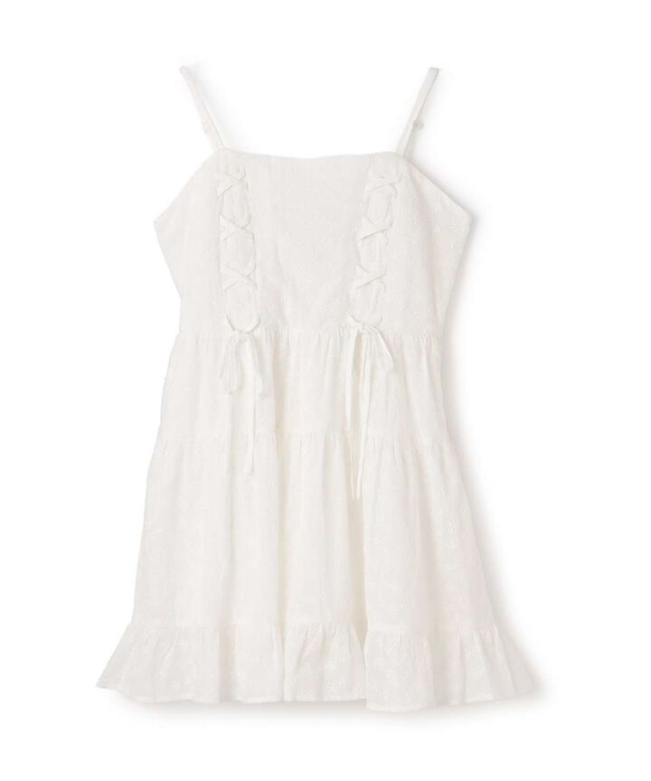 Lace-up Camisole Dress [Korean Fashion],Black, medium image number 6