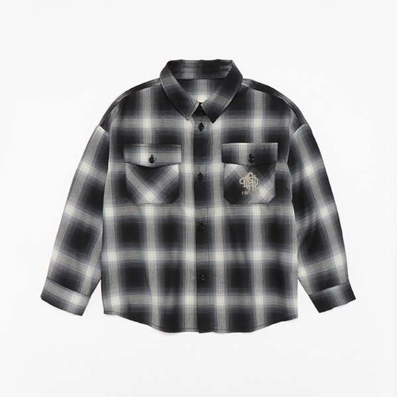 [Link] Ombre Check Emblem Embroidered Shirt,Orange, large image number 6