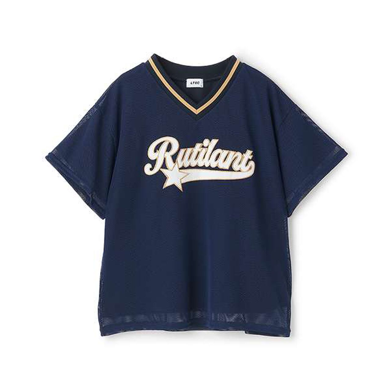 [LTXC] Mesh Layered Loose T-Shirt,Black, large image number 12