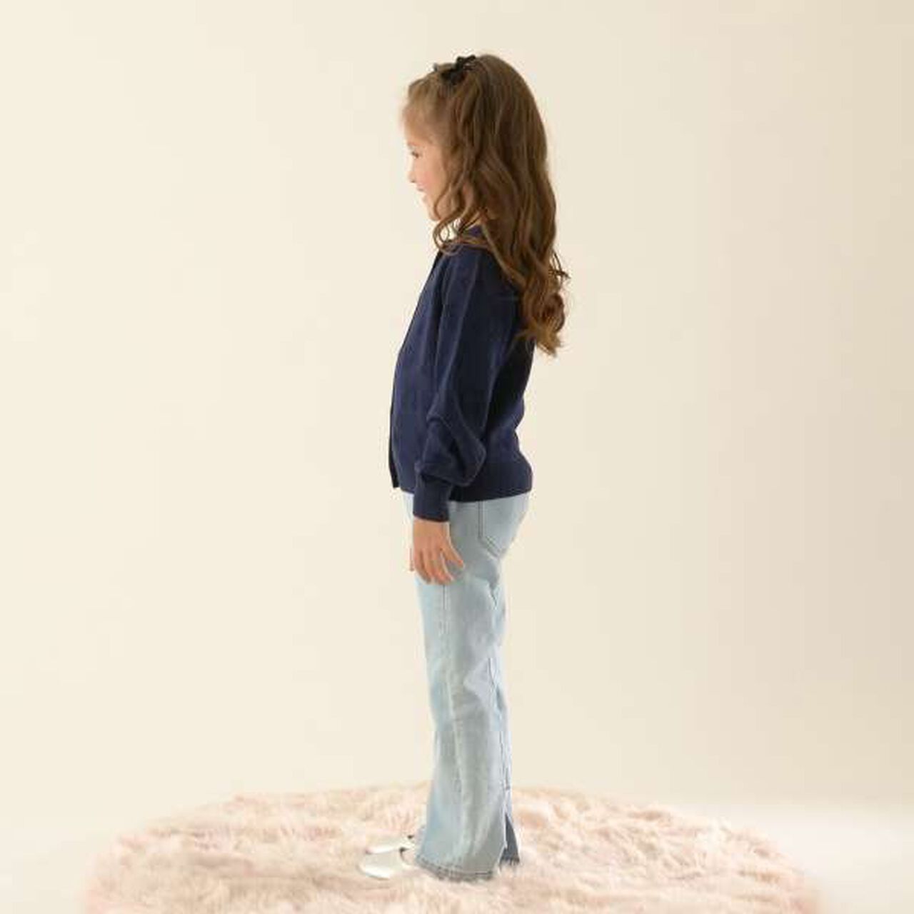 Cherry Pattern Knit Cardigan,Navy, large image number 8