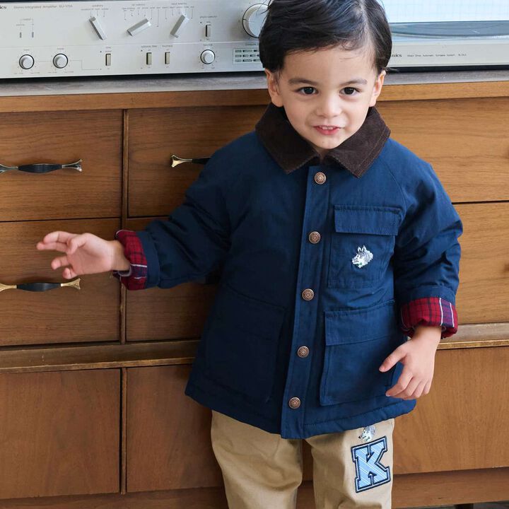 Wolf Embroidery Hunting Jacket,Khaki, medium image number 15