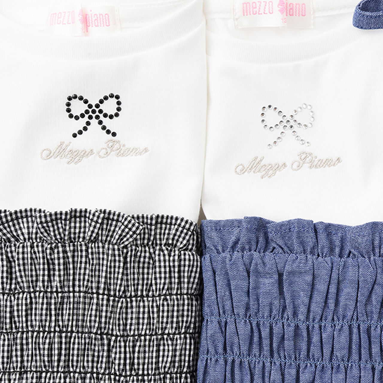 Cutwork Camisole Tunic & T-Shirt Set,Blue, large image number 4