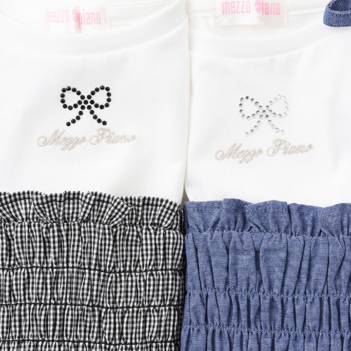 Cutwork Camisole Tunic & T-Shirt Set,Blue, medium image number 4