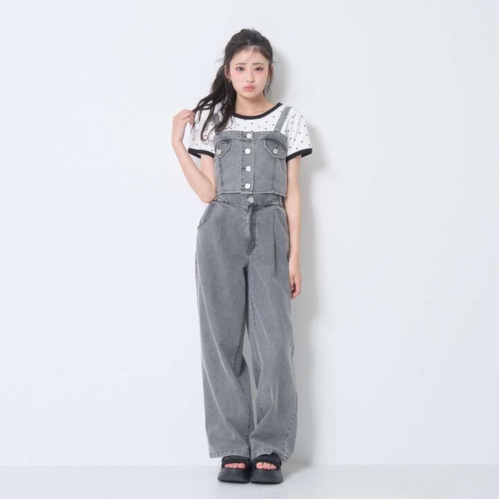 [LTXC / Cool Touch] Denim Pants and Bustier Set,Gray, medium image number 3