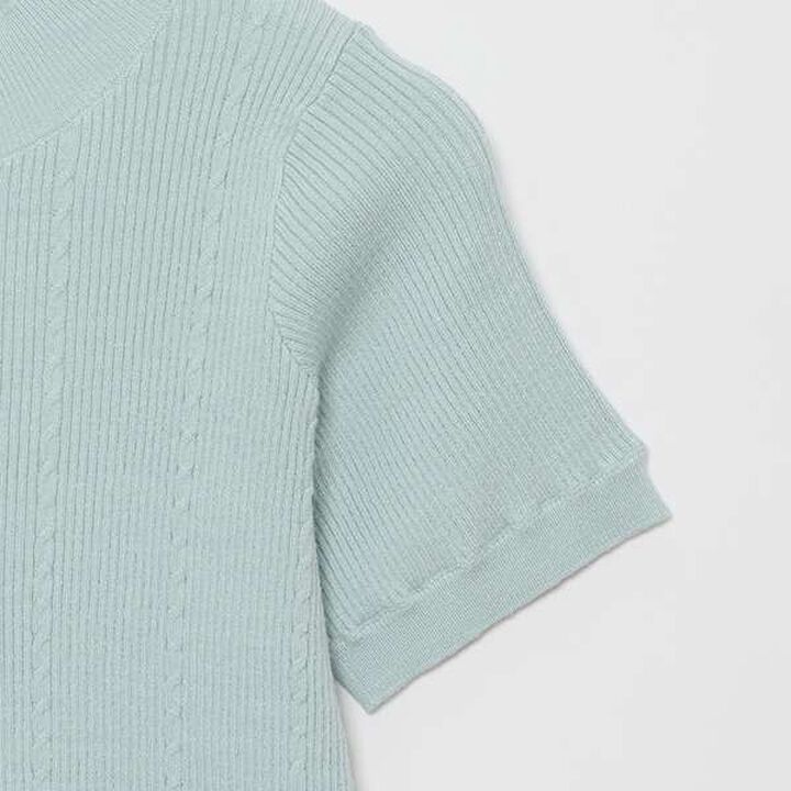 Short-Sleeve Knit with Arm Warmers,Off white, medium image number 7